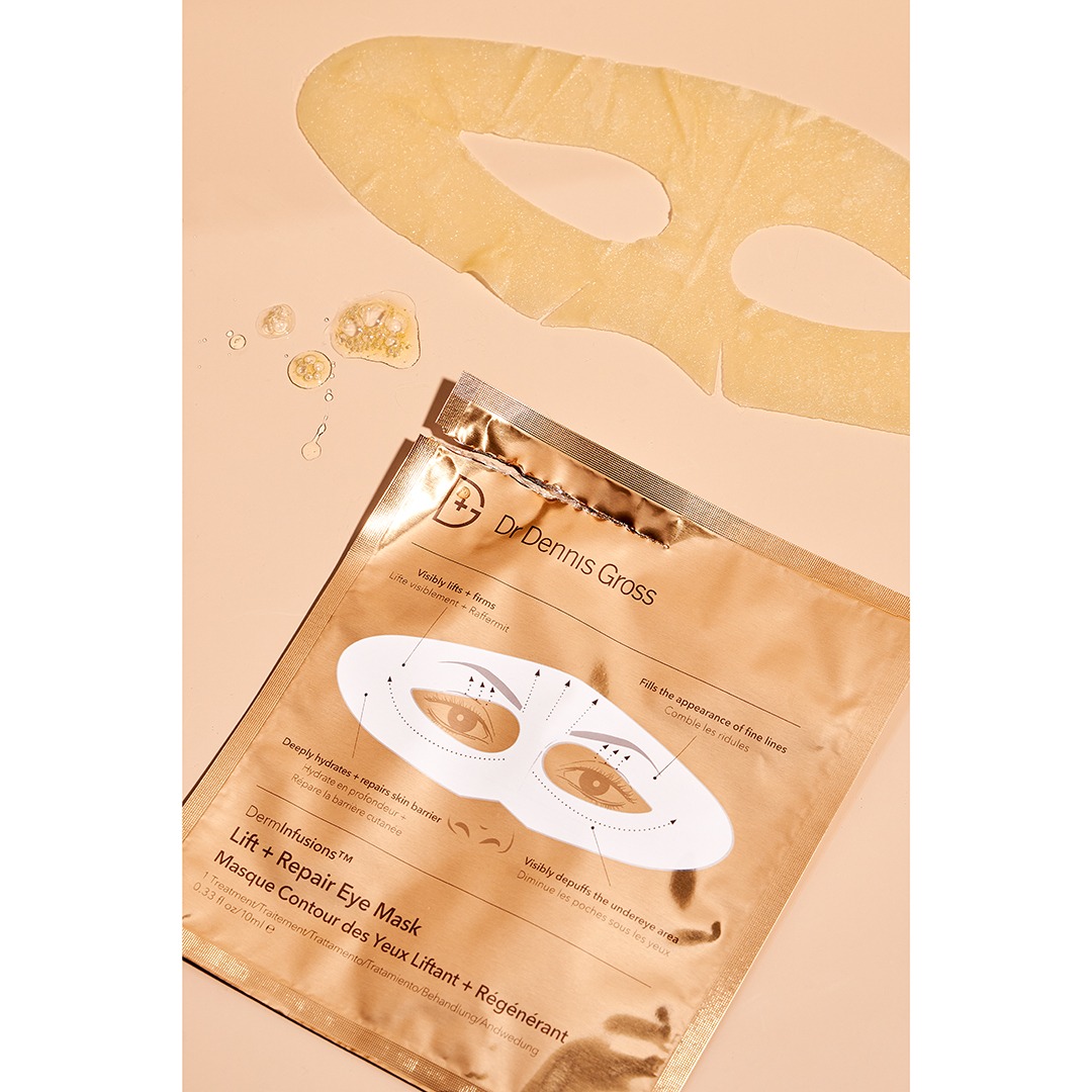 DERMINFUSIONS_Lift&Repair_Eye_Mask_ öppen förpackning liggande2