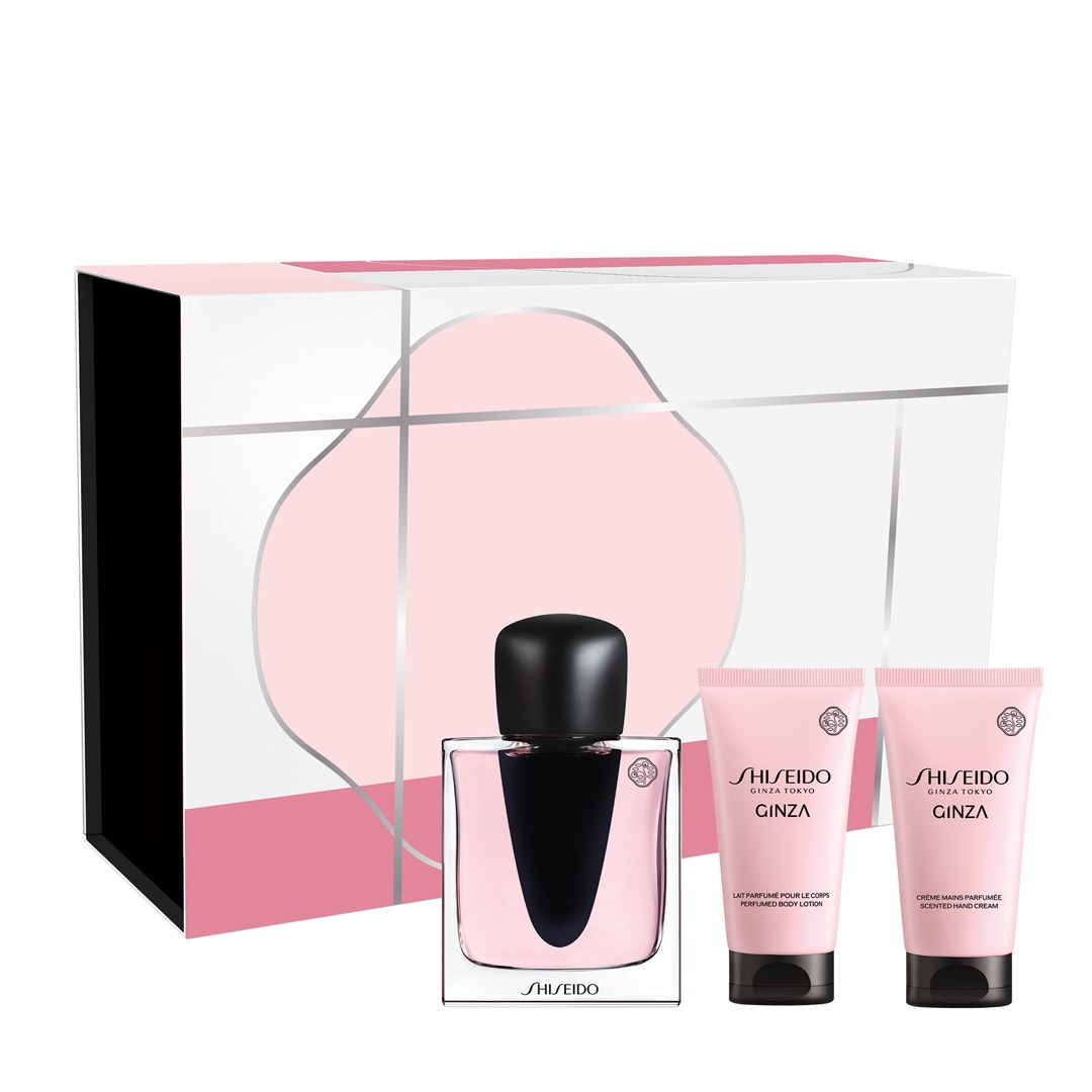 AW25 GINZA EDP 50ML HOLIDAY KIT 70305245101 FACING WITH PRODUCTS RGB