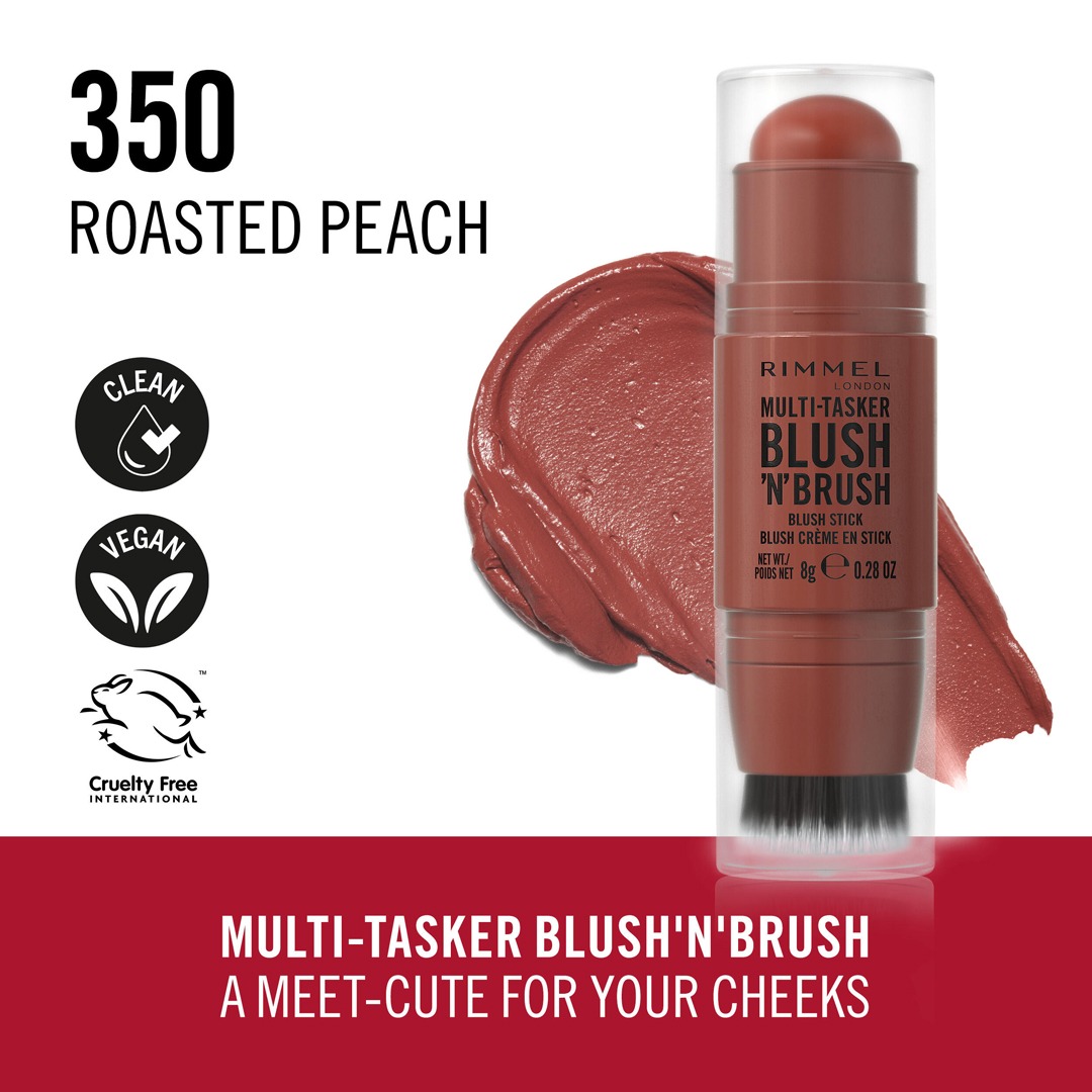 Rimmel Multi-Tasker Blush 'N' Brush 25 Ecom CPS Texture Infograp