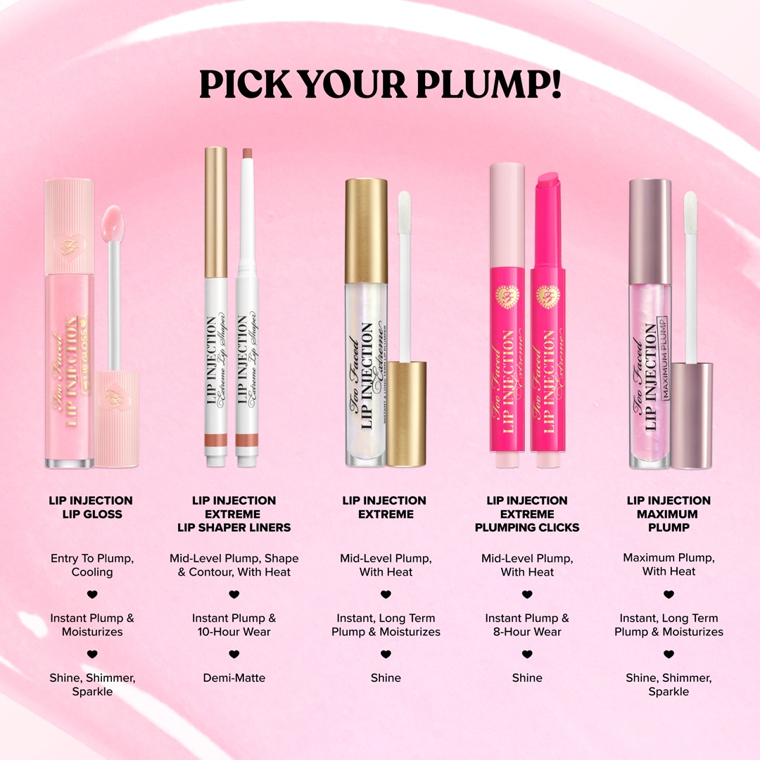 Too Faced - Lip Injection Lip Gloss Cooling Instant Lip Plumper (fleiri litir) - Image 4