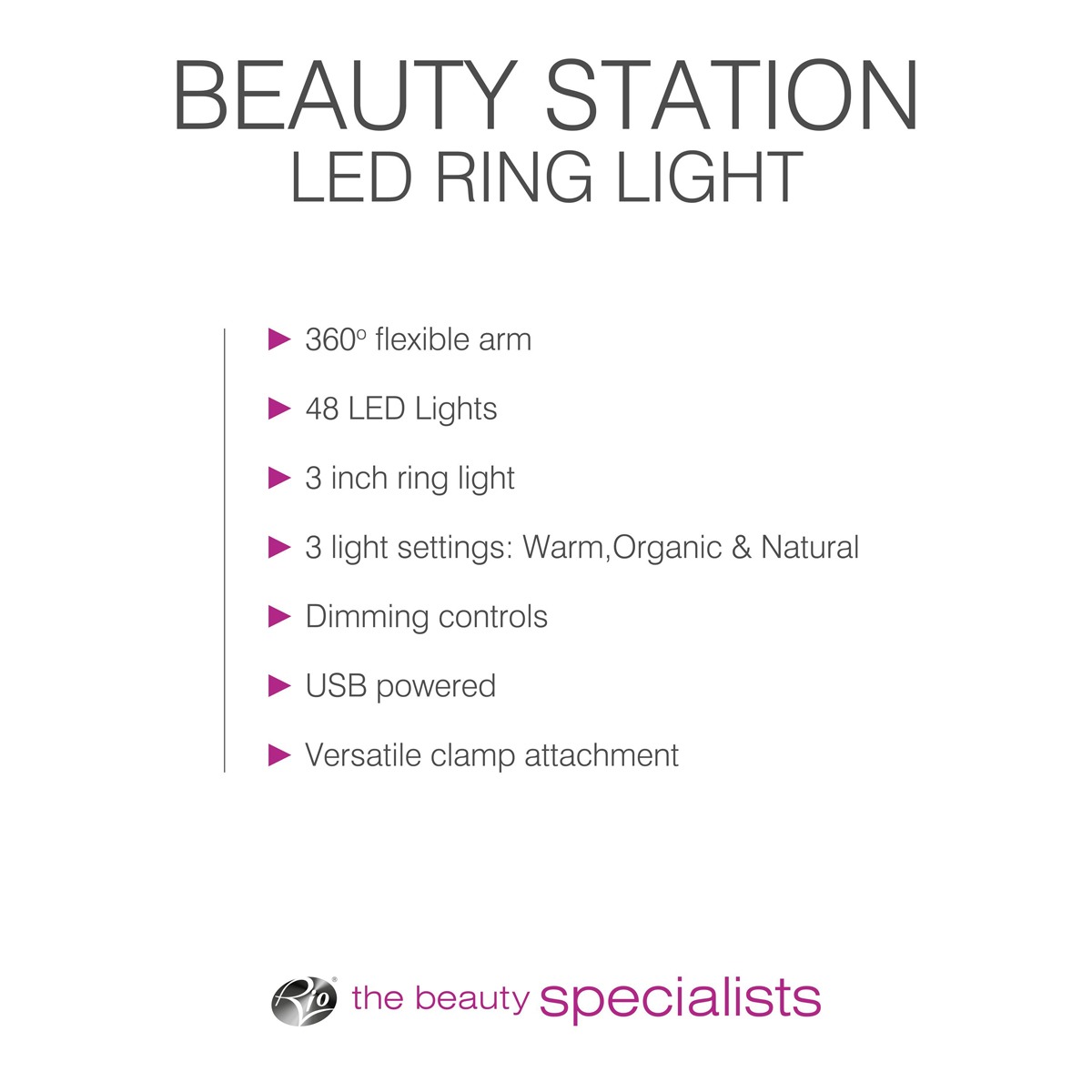Rio Beauty - Beauty Station LED Ring Light - Image 4