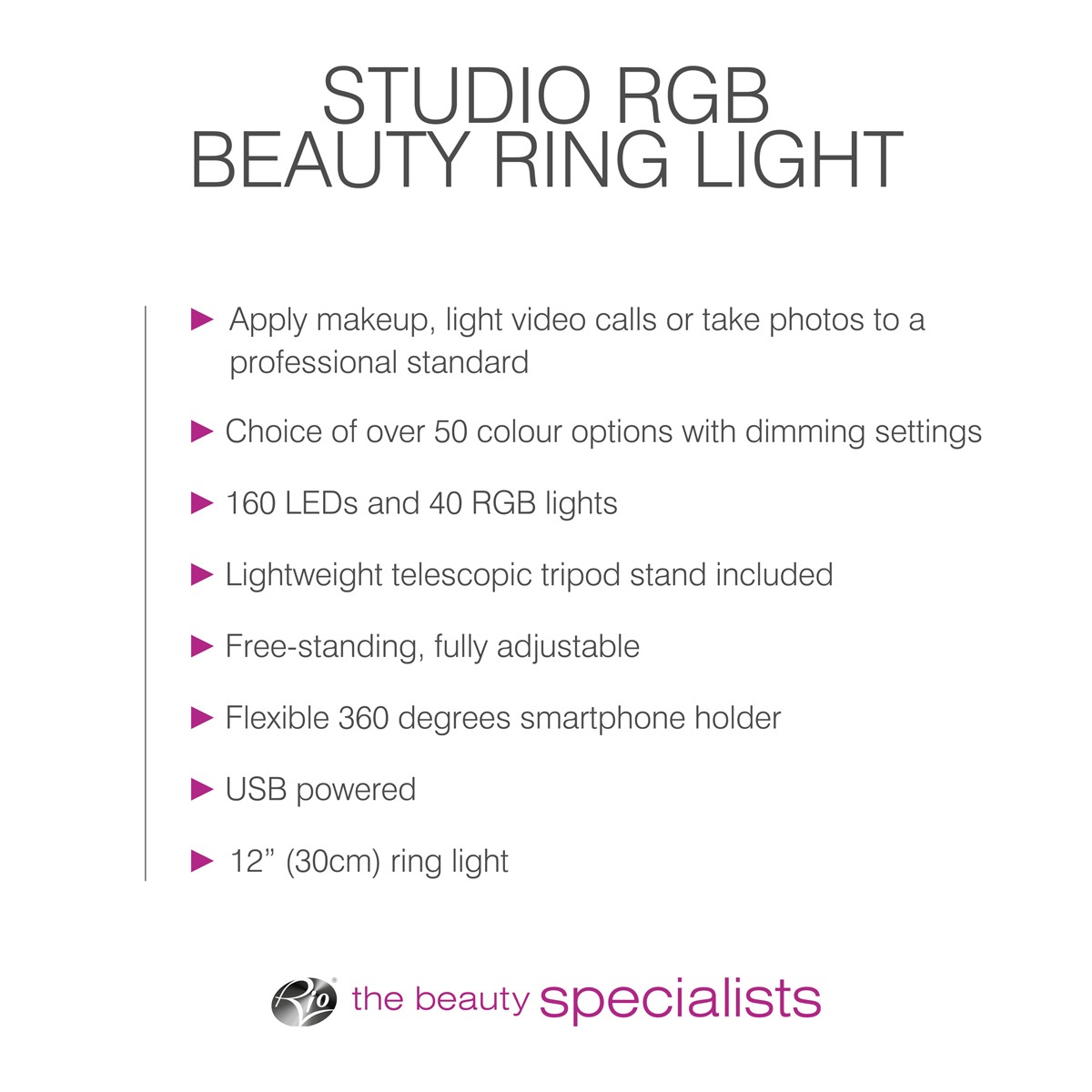 Rio Beauty - Studio RGB Beauty Ring Light - Image 4