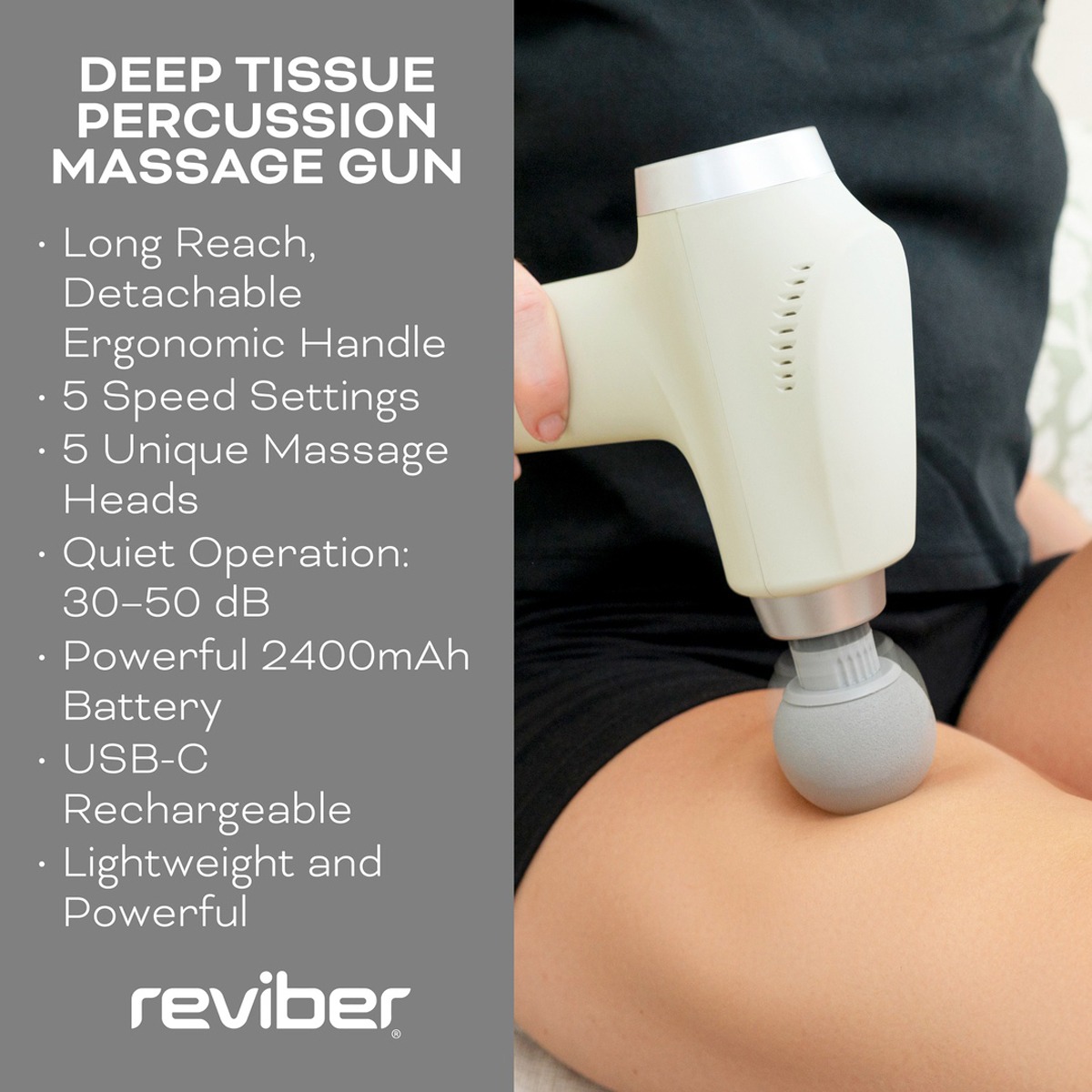 Reviber - Deep Tissue Percussion Massage Gun with Long Reach Handle - Image 5