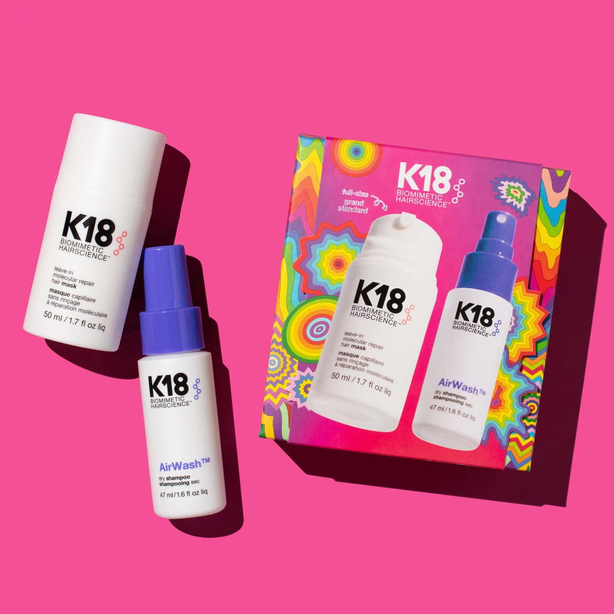 K18 - Holiday Set - Repair Hair Mask 50 ml + K18 AirWash að gjöf - Image 1